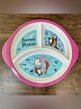 Disney Nightmare Before Christmas Divided Plate - Jack & Sally Forever Misfits